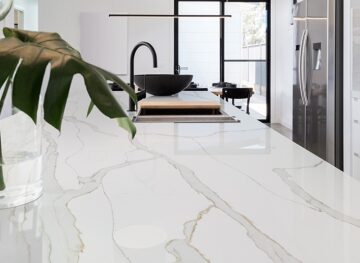 white quartz kitchen countertops